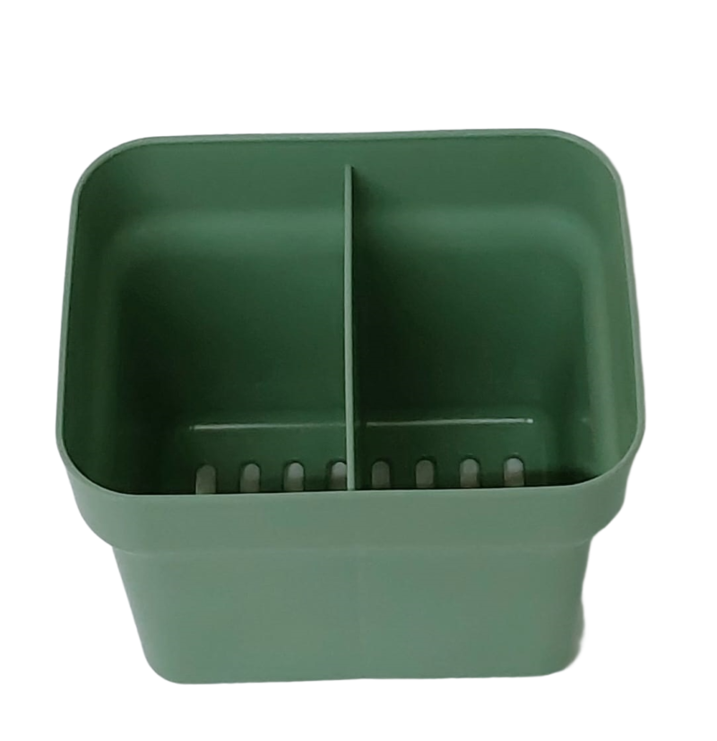 ESCORREDOR DE TALHERES COMPACTO 2 DIVISÓRIAS VERDE MENTA