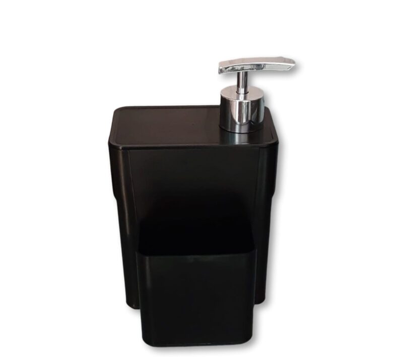 DISPENSER ORGANIZADOR DE PIA 3 EM 1 DETERGENTE ESPONJA RODINHO PRETO