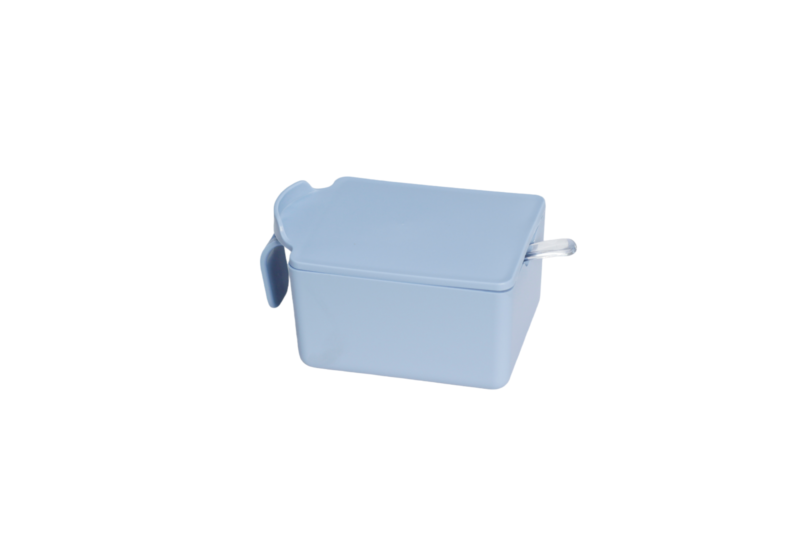 AÇUCAREIRO ELEGANCE 250ML COM COLHER - AZUL PASTEL