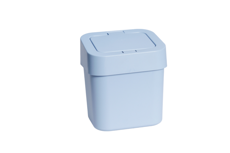 LIXEIRA 4L COM TAMPA CLICK - AZUL PASTEL