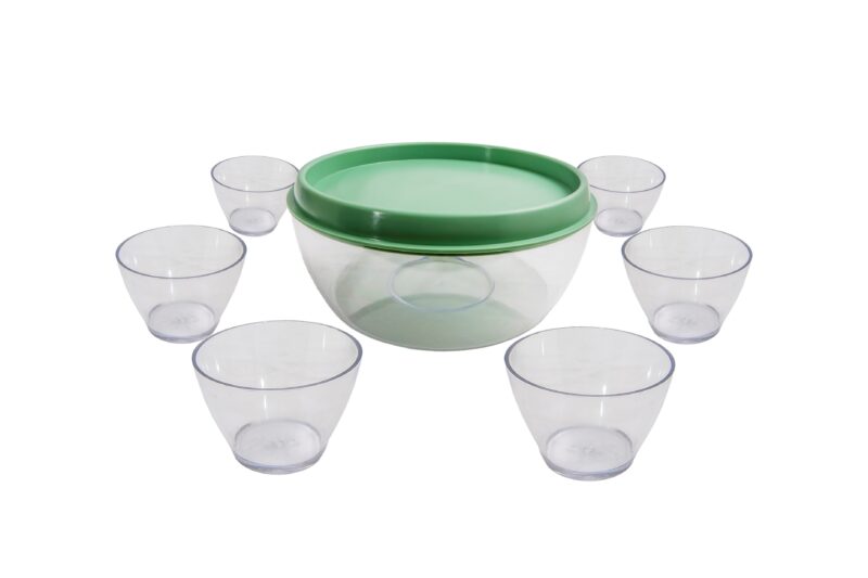 KIT SOBREMESA 7 PEÇAS / SALADEIRA ELEGANCE VERDE MENTA