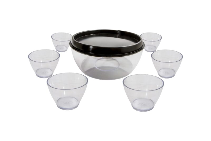 KIT SOBREMESA 7 PEÇAS / SALADEIRA ELEGANCE PRETO